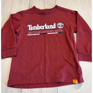 Timberland Kids Burgundy Long Sleeve Graphic T-Shirt Size 3T TLFGI18D-999